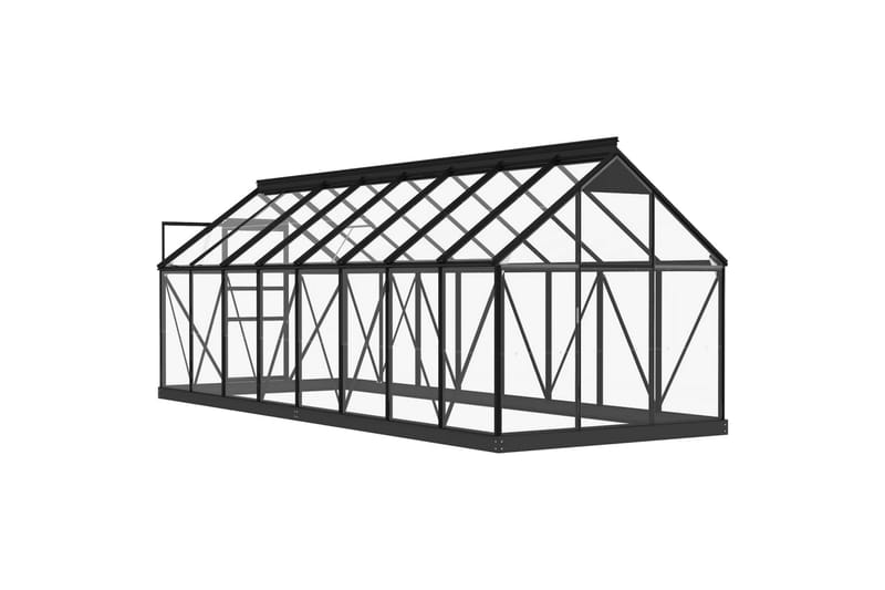 Glasväxthus antracit 155x395,5x191 cm aluminium - Grå - Trädgård & spabad - Trädgårdsskötsel - Växthus