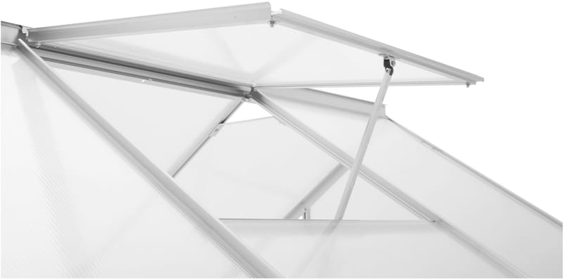 Klassiskt växthus i aluminium 5,9 m² | UV-skyddad kanalplast & bas ingår - Trädgård & spabad - Trädgårdsskötsel - Växthus