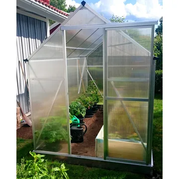 Klassiskt växthus i aluminium 5,9 m² | UV-skyddad kanalplast & bas ingår - Trädgård & spabad - Trädgårdsskötsel - Växthus