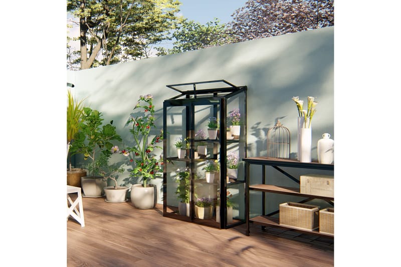 Marvell Väggväxthus 157 cm - Antracit - Trädgård & spabad - Trädgårdsskötsel - Växthus - Litet växthus