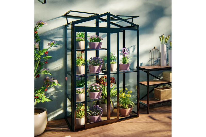 Marvell Väggväxthus 170 cm - Antracit - Trädgård & spabad - Trädgårdsskötsel - Växthus - Litet växthus