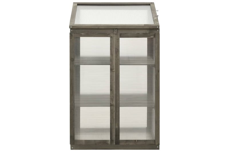 Växthus 60x45x100 cm granträ - Grå - Trädgård & spabad - Trädgårdsskötsel - Växthus - Litet växthus