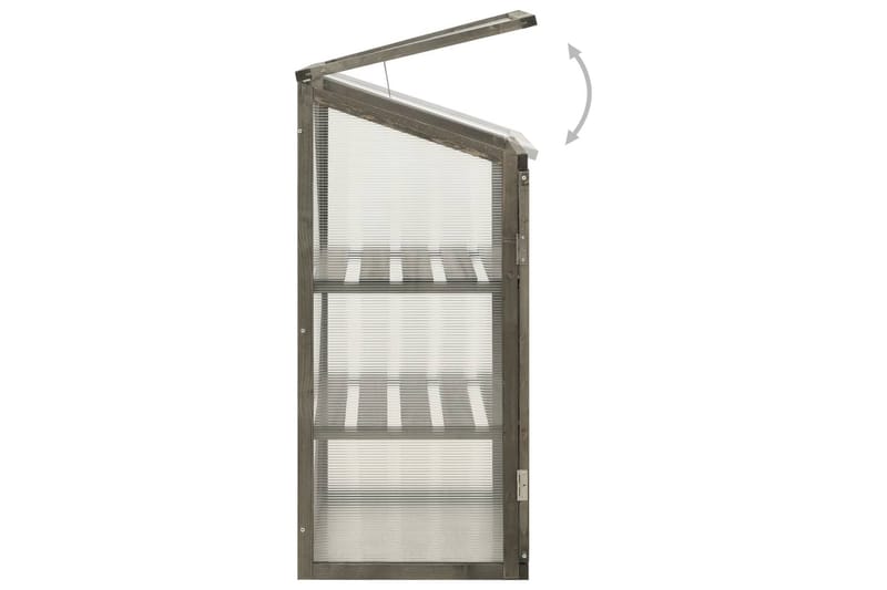 Växthus 60x45x100 cm granträ - Grå - Trädgård & spabad - Trädgårdsskötsel - Växthus - Litet växthus