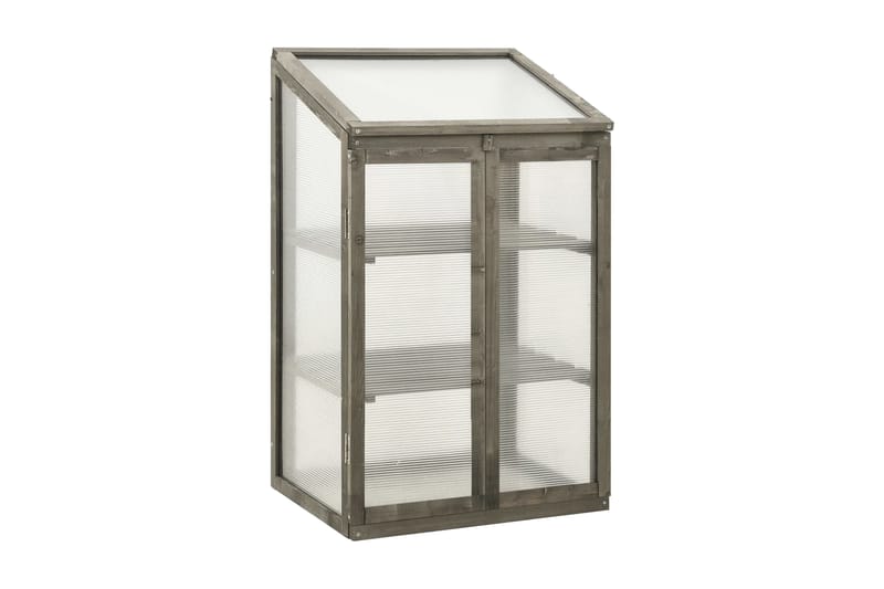 Växthus 60x45x100 cm granträ - Grå - Trädgård & spabad - Trädgårdsskötsel - Växthus - Litet växthus