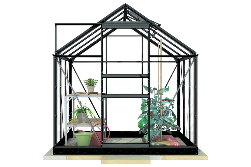 Lykke Glas Växthus 3,8 m2 - Svart - Trädgård & spabad - Trädgårdsskötsel - Växthus