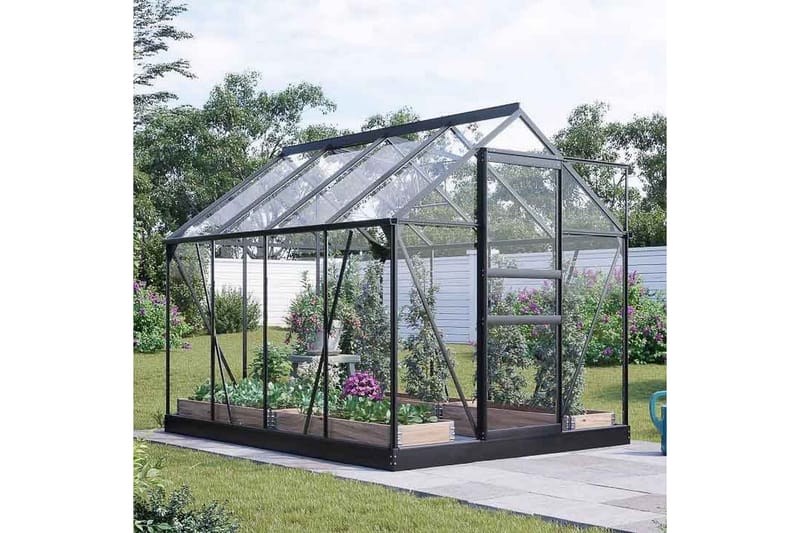 Lykke Glas Växthus 5 m2 - Svart - Trädgård & spabad - Trädgårdsskötsel - Växthus