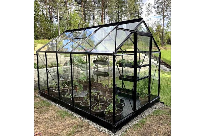 Lykke Glas Växthus 6,2 m2 - Svart - Trädgård & spabad - Trädgårdsskötsel - Växthus