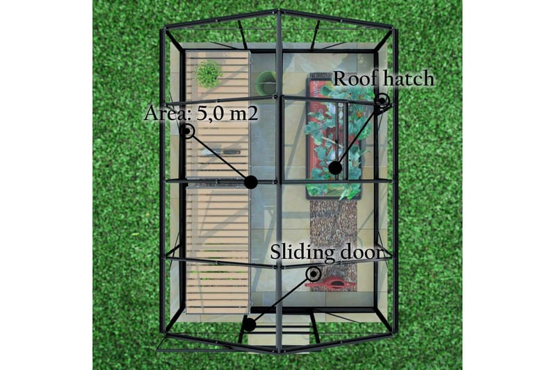 Lykke Växthus Pc 5 m² - Svart/Vit - Trädgård & spabad - Trädgårdsskötsel - Växthus