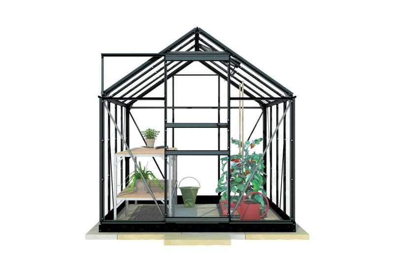 Lykke Växthus Pc 5 m² - Svart/Vit - Trädgård & spabad - Trädgårdsskötsel - Växthus