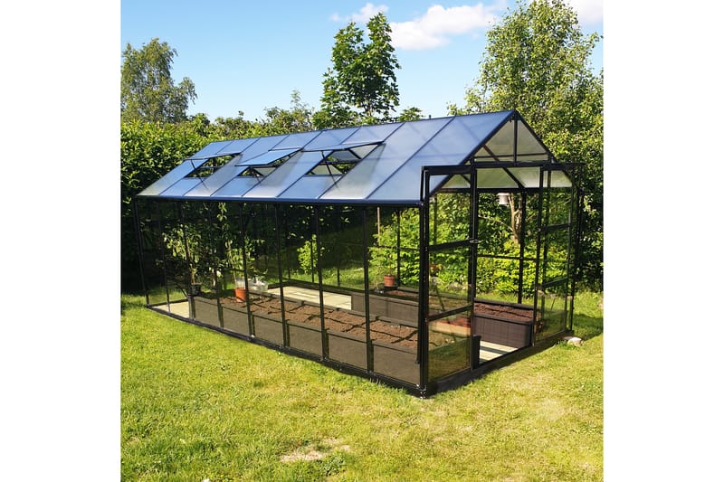 Marvell Växthus 12,7m² - Antracit - Växthus - Fristående växthus