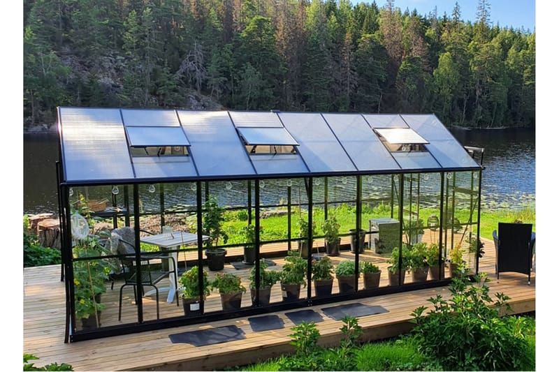 Marvell Växthus 12,7m² - Antracit - Trädgård & spabad - Trädgårdsskötsel - Växthus