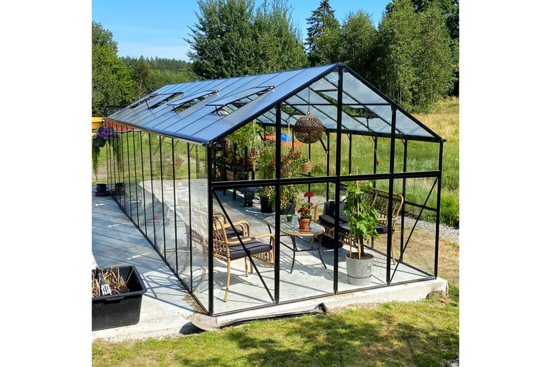 Marvell Växthus 19m² - Antracit - Trädgård & spabad - Trädgårdsskötsel - Växthus