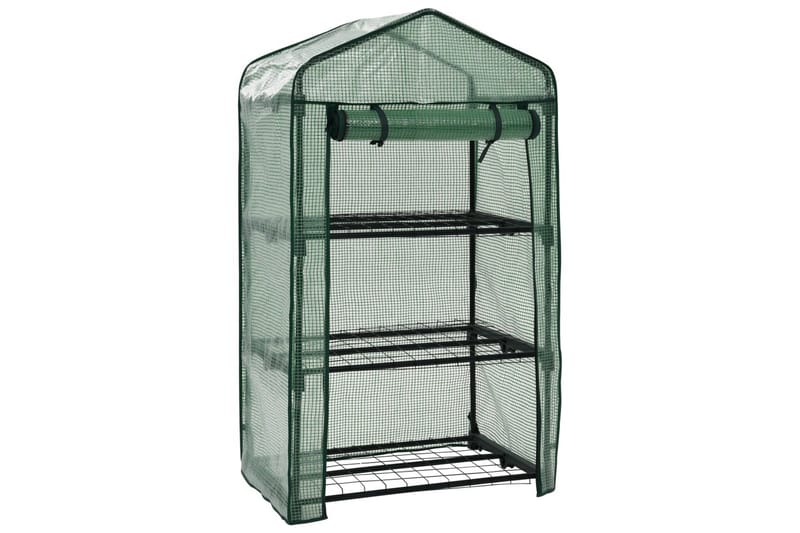 Miniväxthus 3 hyllor 69x49x125 cm - Grön - Trädgård & spabad - Trädgårdsskötsel - Växthus