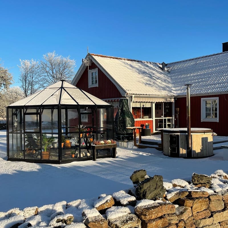 Orangeri och lusthus 12,6m² | Sexkantigt växthus | 4mm säkerhetsglas - Trädgård & spabad - Trädgårdsskötsel - Växthus