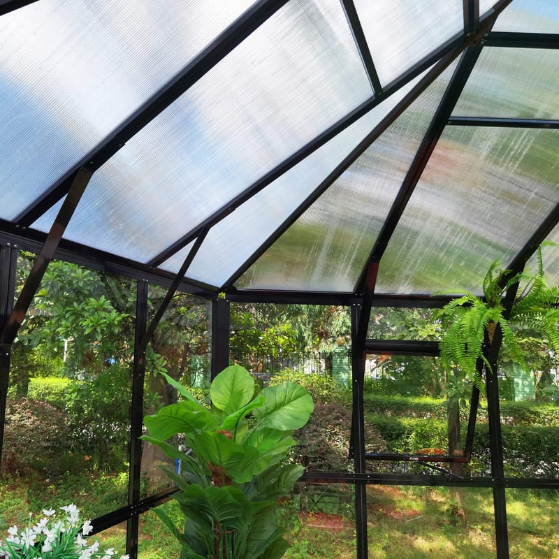 Orangeri och lusthus 12,6m² | Sexkantigt växthus | 4mm säkerhetsglas - Trädgård & spabad - Trädgårdsskötsel - Växthus