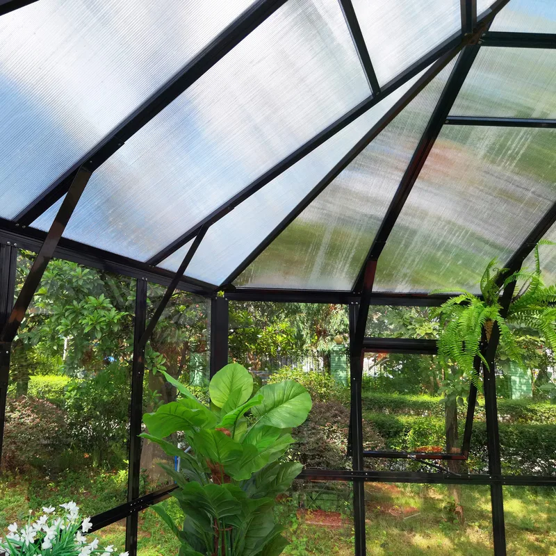Orangeri och lusthus 12,6m² | Sexkantigt växthus | 4mm säkerhetsglas - Trädgård & spabad - Trädgårdsskötsel - Växthus