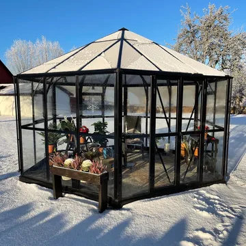 Orangeri och lusthus 12,6m² | Sexkantigt växthus | 4mm säkerhetsglas - Trädgård & spabad - Trädgårdsskötsel - Växthus