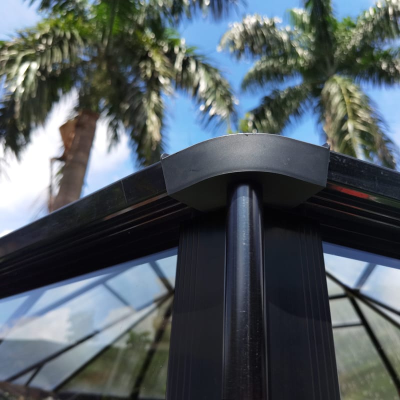 Orangeri och lusthus 12,6m² | Sexkantigt växthus | 4mm säkerhetsglas - Trädgård & spabad - Trädgårdsskötsel - Växthus