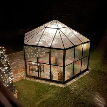 Orangeri och lusthus 12,6m² | Sexkantigt växthus | 4mm säkerhetsglas - Trädgård & spabad - Trädgårdsskötsel - Växthus