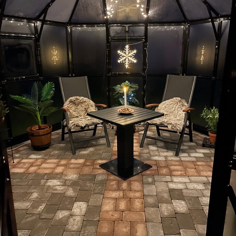 Orangeri och lusthus 12,6m² | Sexkantigt växthus | 4mm säkerhetsglas - Trädgård & spabad - Trädgårdsskötsel - Växthus
