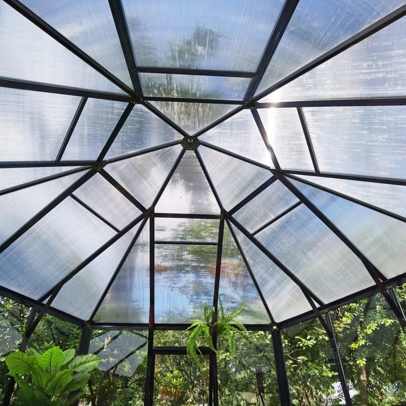 Orangeri och lusthus 12,6m² | Sexkantigt växthus | 4mm säkerhetsglas - Trädgård & spabad - Trädgårdsskötsel - Växthus