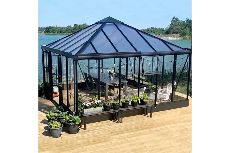 Orangeri och uterum 19,2m², Svart