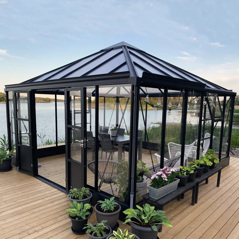 Orangeri och uterum 19,2m² - Svart - Trädgård & spabad - Trädgårdsskötsel - Växthus