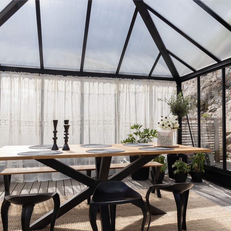 Orangeri och uterum 19,2m² - Svart - Trädgård & spabad - Trädgårdsskötsel - Växthus