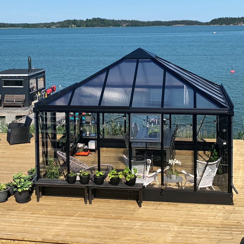 Orangeri och uterum 19,2m² - Svart - Trädgård & spabad - Trädgårdsskötsel - Växthus