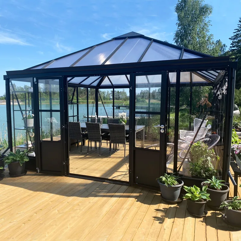 Orangeri och uterum 19,2m² - Svart - Trädgård & spabad - Trädgårdsskötsel - Växthus