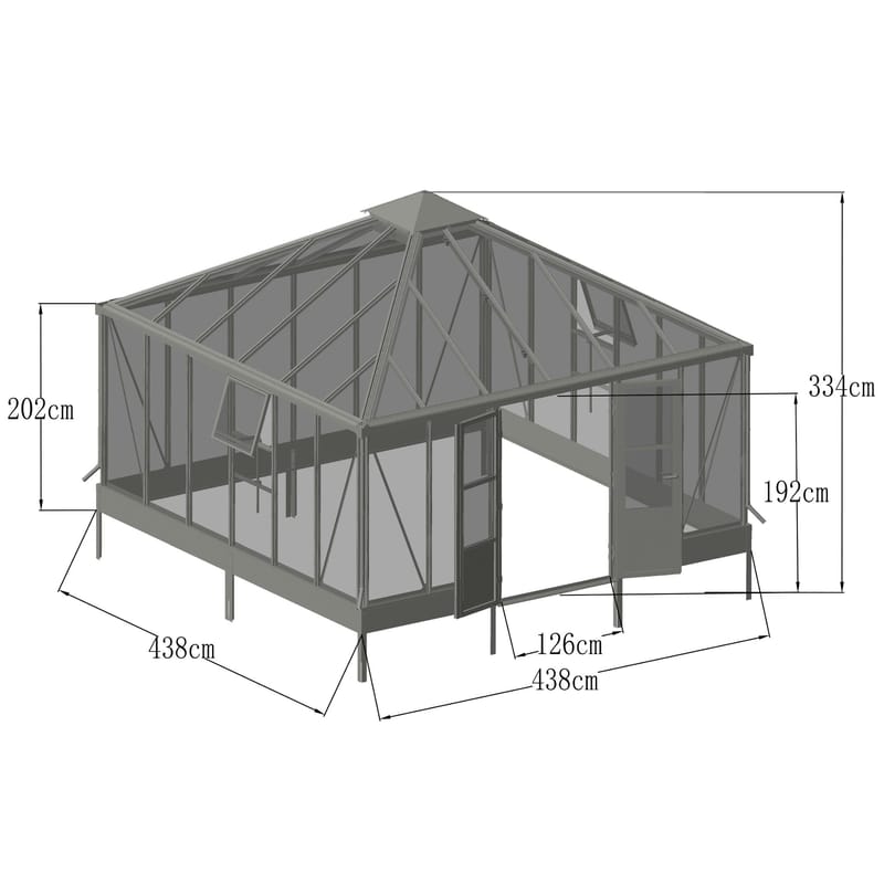 Orangeri och uterum 19,2m² - Svart - Trädgård & spabad - Trädgårdsskötsel - Växthus