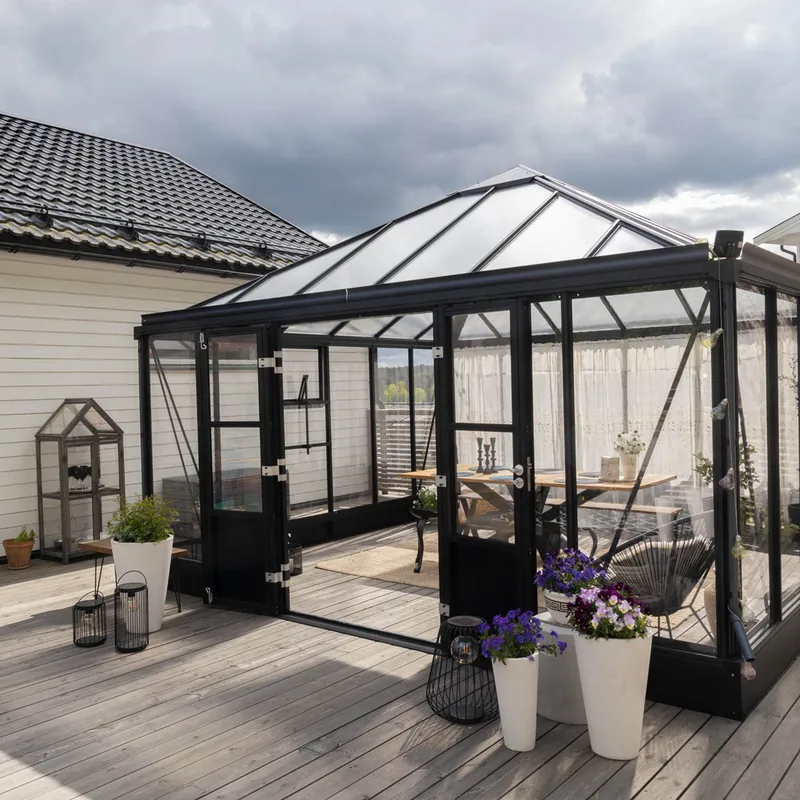 Orangeri och uterum 19,2m² - Svart - Trädgård & spabad - Trädgårdsskötsel - Växthus