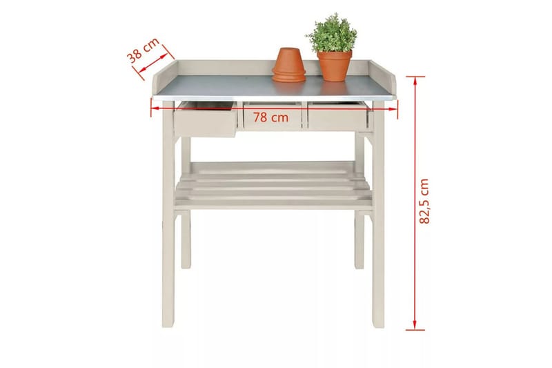 Esschert Design Planteringsbord vit CF29W - Vit - Planteringsbord - Odlingsbänk