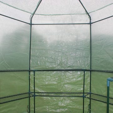 Sexkantigt plastväxthus 3,8m² | Stålram med PE-plastöverdrag - Trädgård & spabad - Trädgårdsskötsel - Växthus