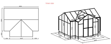 T-format växthus 11,6m² | 4mm säkerhetsglas | 5 års ramgaranti - Trädgård & spabad - Trädgårdsskötsel - Växthus
