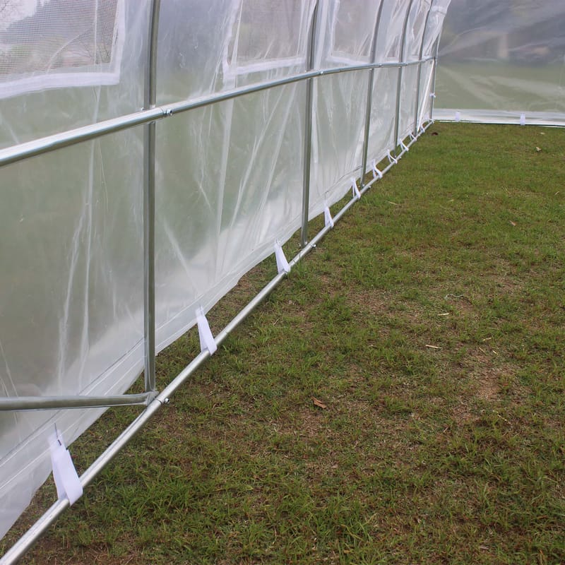 Tunnelväxthus 18m² | Stålram med transparent PE-plastöverdrag - Trädgård & spabad - Trädgårdsskötsel - Växthus