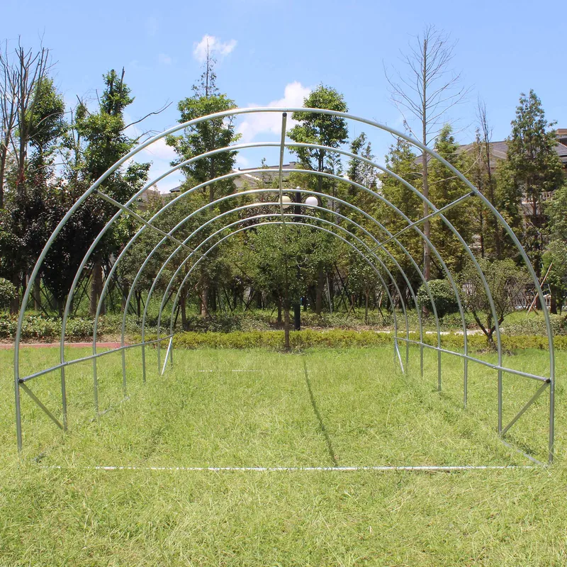 Tunnelväxthus 18m² | Stålram med transparent PE-plastöverdrag - Trädgård & spabad - Trädgårdsskötsel - Växthus