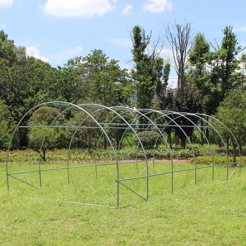 Tunnelväxthus 18m² | Stålram med transparent PE-plastöverdrag - Trädgård & spabad - Trädgårdsskötsel - Växthus