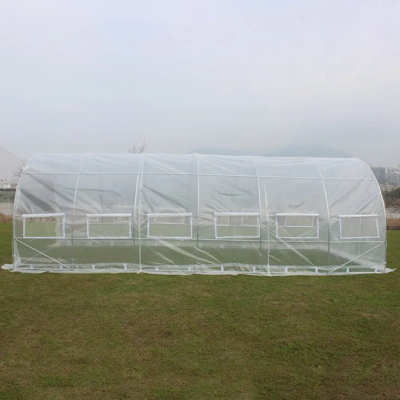 Tunnelväxthus 18m² | Stålram med transparent PE-plastöverdrag - Trädgård & spabad - Trädgårdsskötsel - Växthus