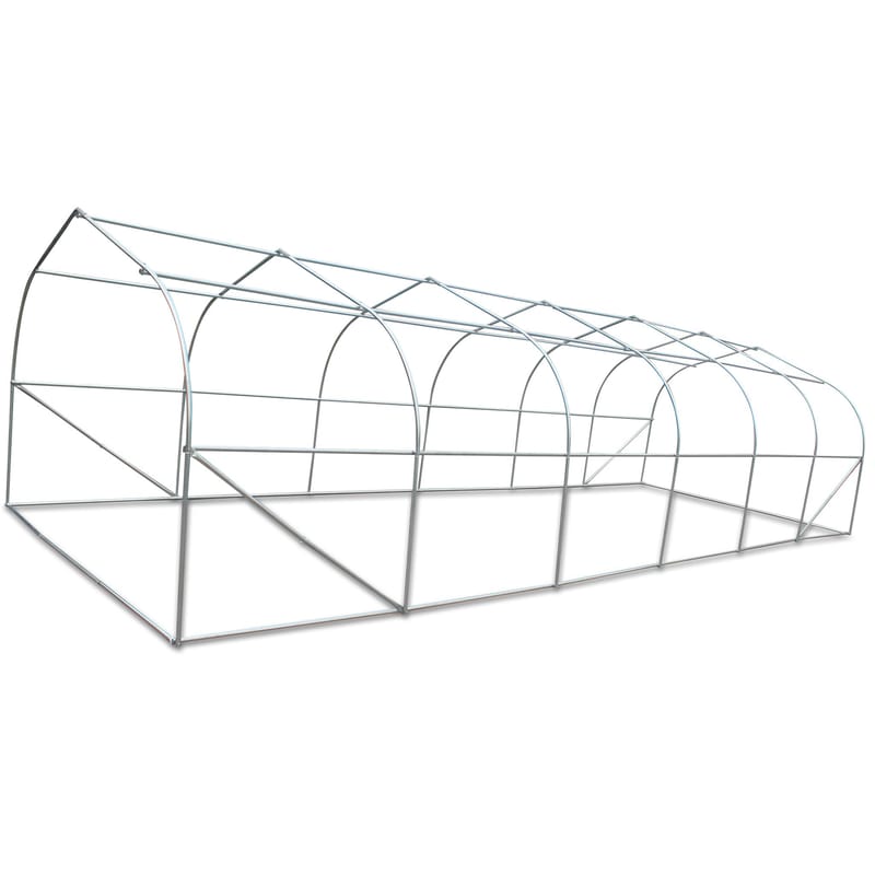 Tunnelväxthus 24m² | Stålram med transparent PE-plastöverdrag - Trädgård & spabad - Trädgårdsskötsel - Växthus