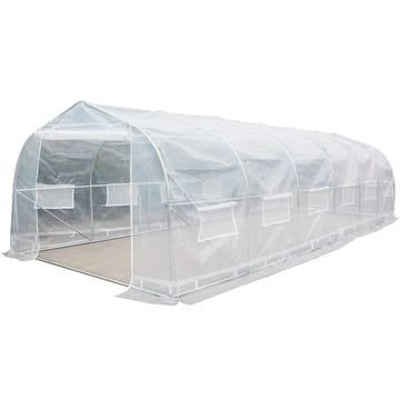 Tunnelväxthus 24m² | Stålram med transparent PE-plastöverdrag - Trädgård & spabad - Trädgårdsskötsel - Växthus