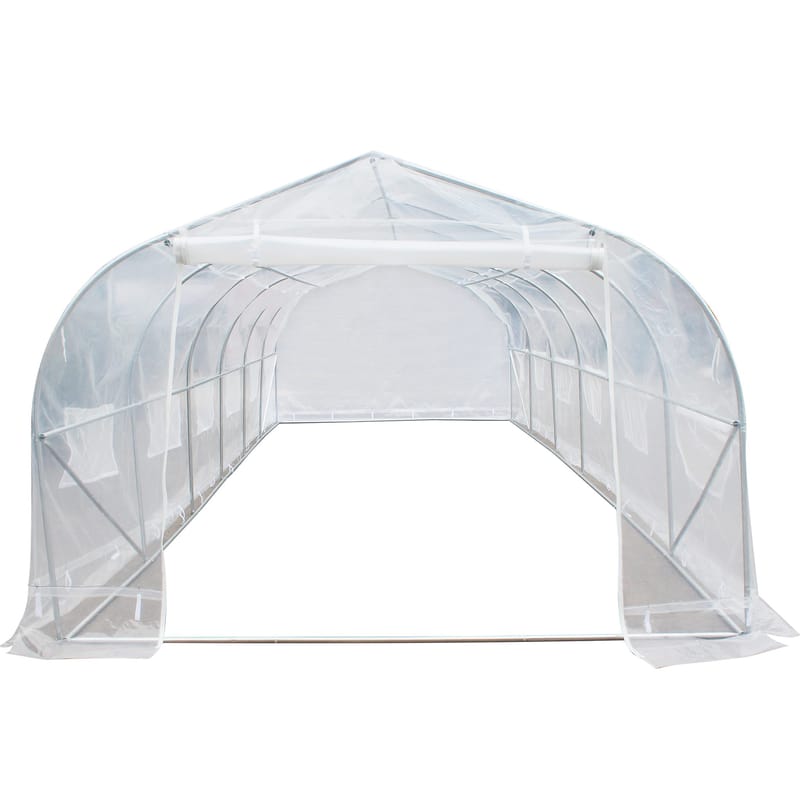 Tunnelväxthus 24m² | Stålram med transparent PE-plastöverdrag - Trädgård & spabad - Trädgårdsskötsel - Växthus