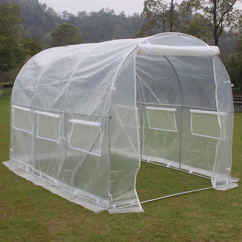 Tunnelväxthus 6m² | Stålram med transparent PE-plastöverdrag - Trädgård & spabad - Trädgårdsskötsel - Växthus