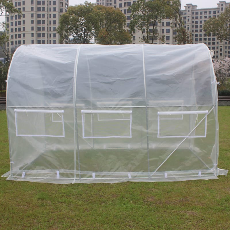 Tunnelväxthus 6m² | Stålram med transparent PE-plastöverdrag - Trädgård & spabad - Trädgårdsskötsel - Växthus