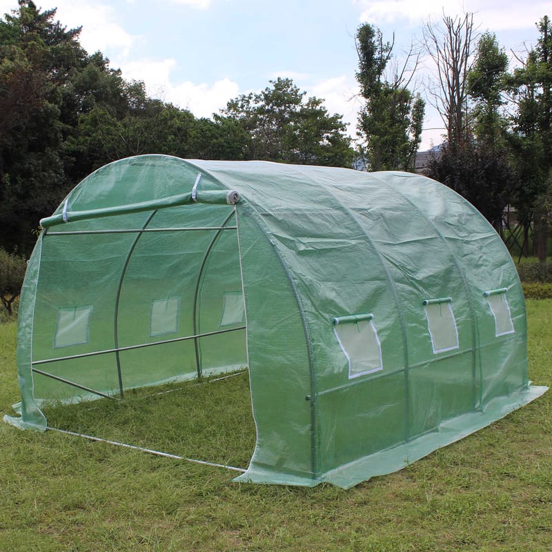 Tunnelväxthus 9m² | Stålram med PE-plastöverdrag - Trädgård & spabad - Trädgårdsskötsel - Växthus