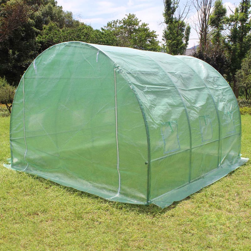Tunnelväxthus 9m² | Stålram med PE-plastöverdrag - Trädgård & spabad - Trädgårdsskötsel - Växthus