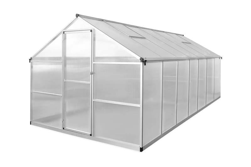 Växthus 10,53 m² förstärkt aluminium - Transparent - Växthus - Fristående växthus