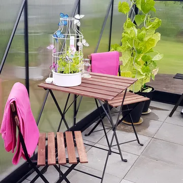 Växthus 12,4m² | 6mm Kanalplast | Hög odlingshöjd | Svart - Trädgård & spabad - Trädgårdsskötsel - Växthus