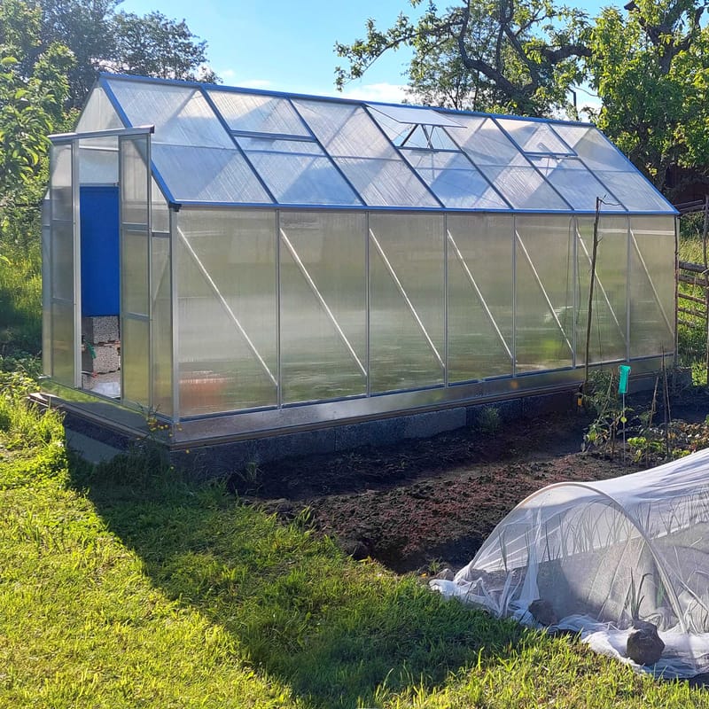 Växthus 12,4m² | Extra hög odlingshöjd | 6mm kanalplast - Trädgård & spabad - Trädgårdsskötsel - Växthus