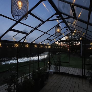 Växthus 12,7m² | 5 års stormgaranti | 4mm säkerhetsglas | Svart - Trädgård & spabad - Trädgårdsskötsel - Växthus